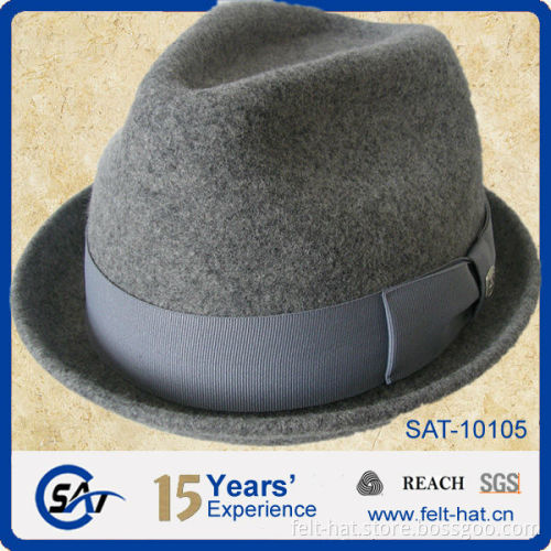 woolen gry trilby hat for wholesale
